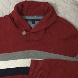 Tommy Hilfiger Cotton Stripe Shawl-Collar Sweater